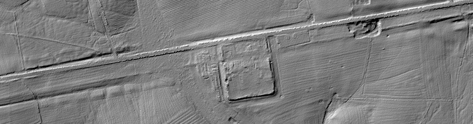A LiDAR image of Carrawburgh fort located on Hadrian's Wall